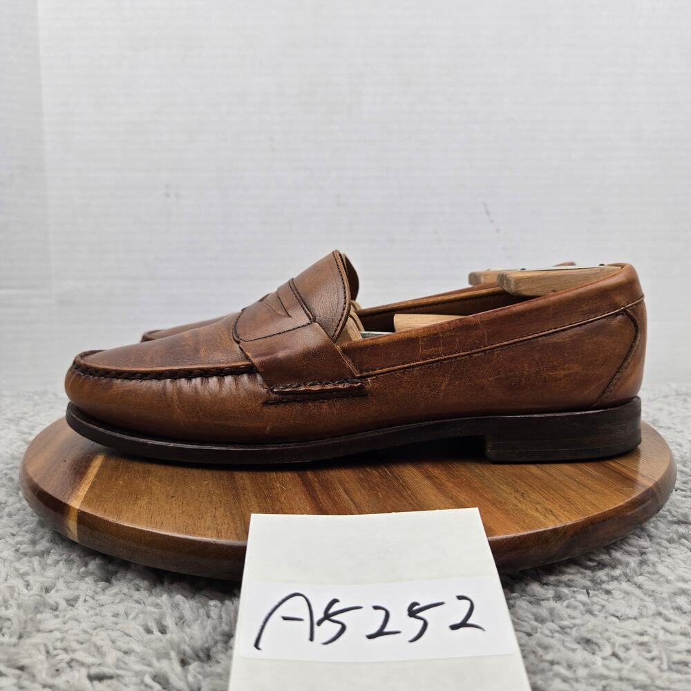 Allen Edmonds Mens 10D Cavanaugh Brown Leather Casual Career Pinch Penny Loafer